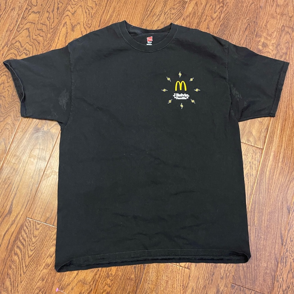 McDonald’s JBalvin Tee Shirt XL has some stains